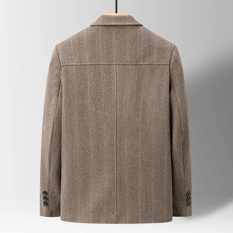 Elegant Herringbone Pattern Blazer Jacket for Men - Harren Cole