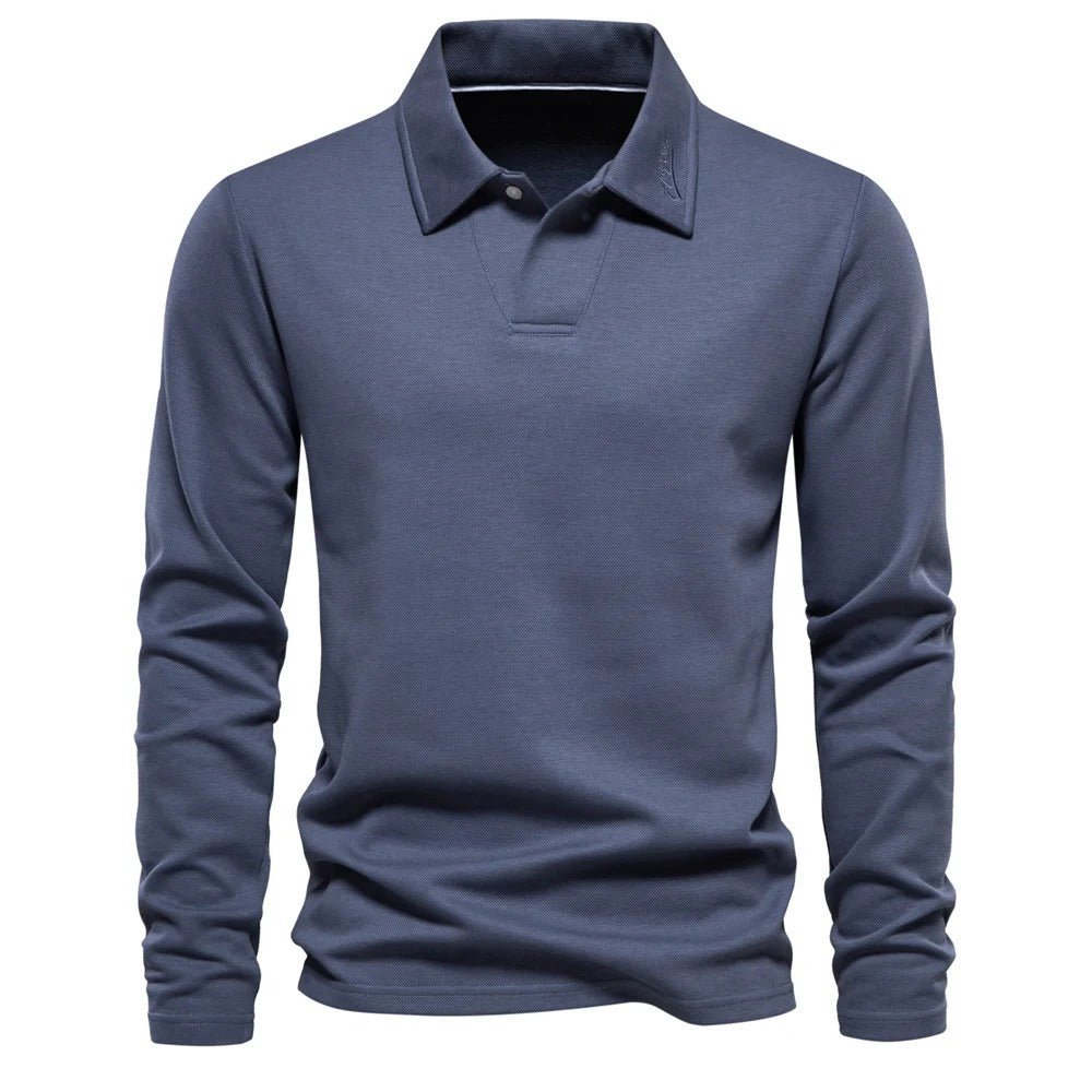 Elegant Long Sleeve Polo Shirt for Men - Harren Cole
