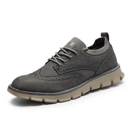 Elegant Men's Brogue Leather Sneakers - Harren Cole
