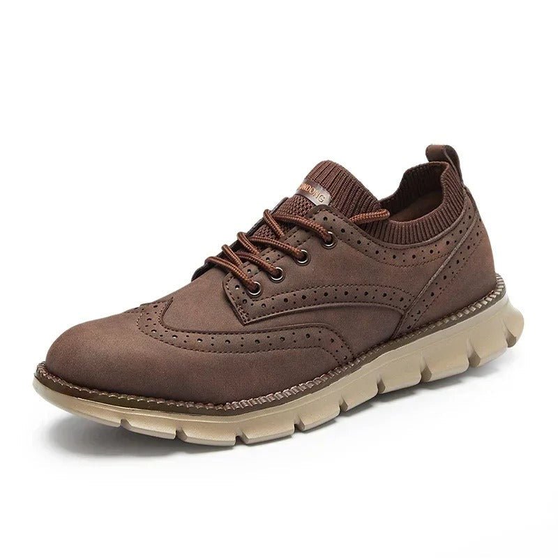 Elegant Men's Brogue Leather Sneakers - Harren Cole
