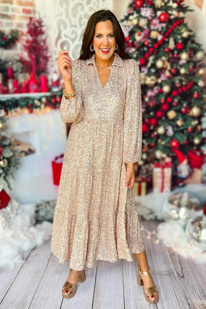 Elegant Sequin Dress - Strahle hell! - Livezo