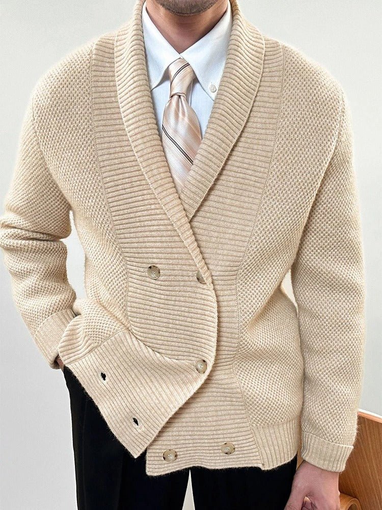 Elegant Shawl Collar Cardigan - Harren Cole