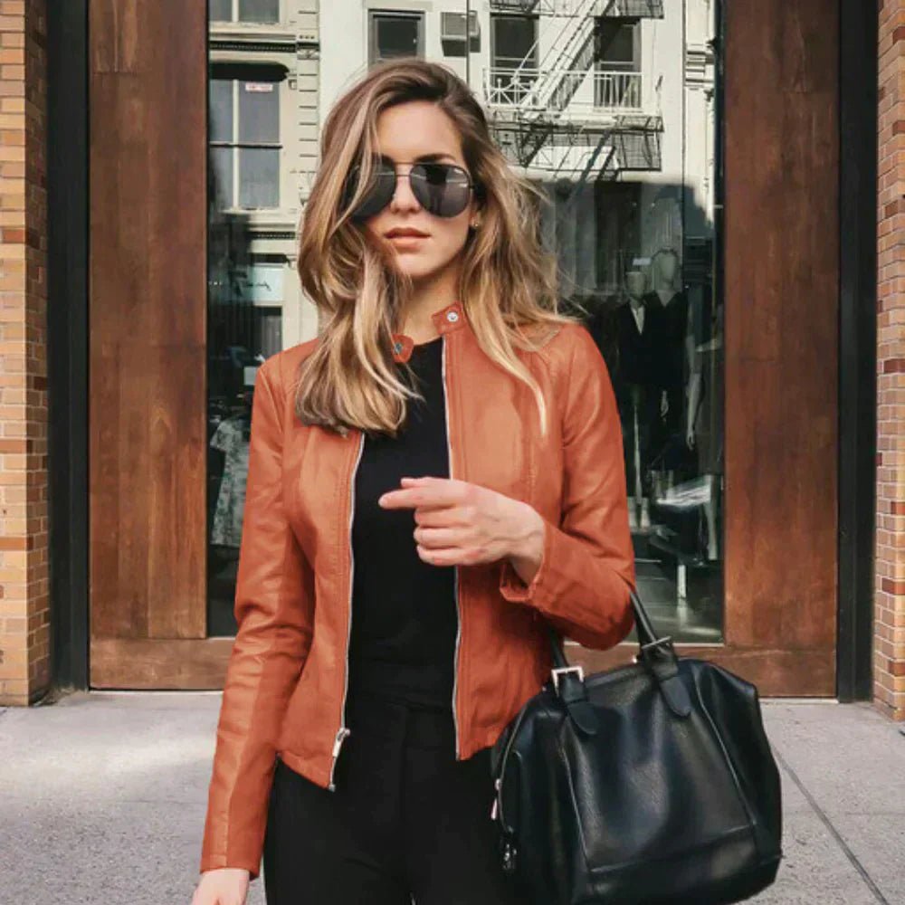 Elegante italienische Leder - Bikerjacke - Livezo