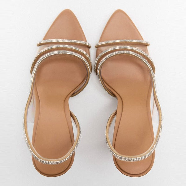Elegante Slingback - Sandalen mit spitzer Spitze und hohem Absatz - Livezo