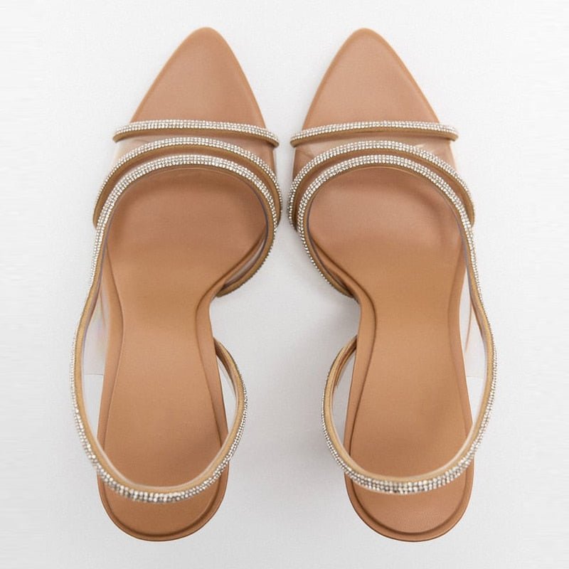 Elegante Slingback - Sandalen mit spitzer Spitze und hohem Absatz - Livezo