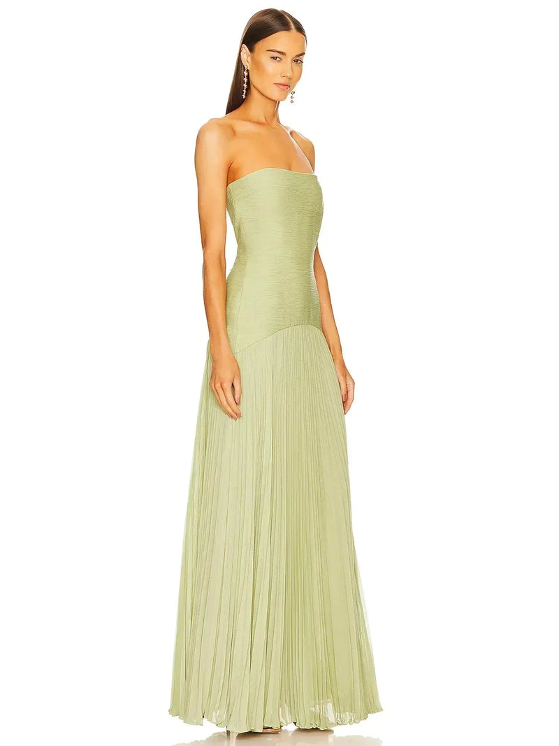 Elegantes, fließendes grünes Maxikleid für Sommertage - Livezo