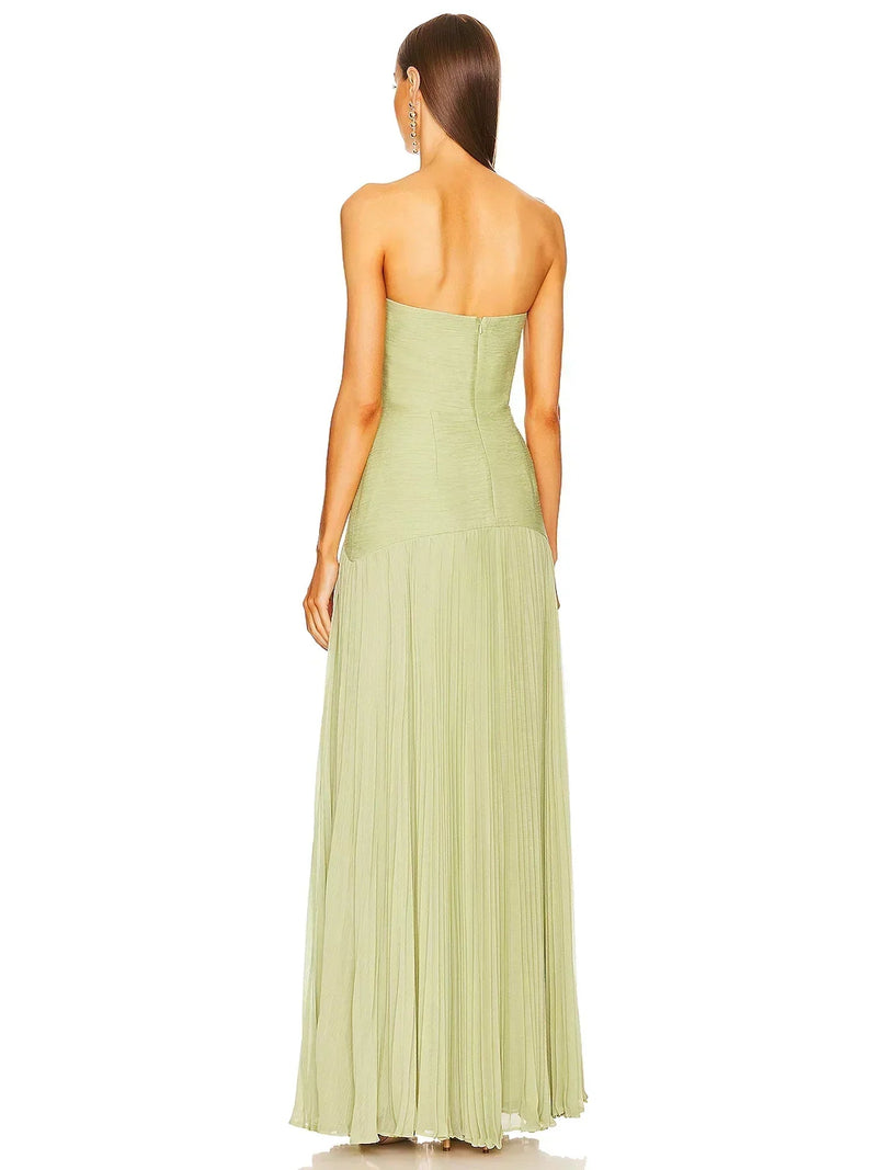 Elegantes, fließendes grünes Maxikleid für Sommertage - Livezo