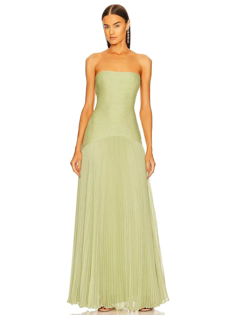 Elegantes, fließendes grünes Maxikleid für Sommertage - Livezo