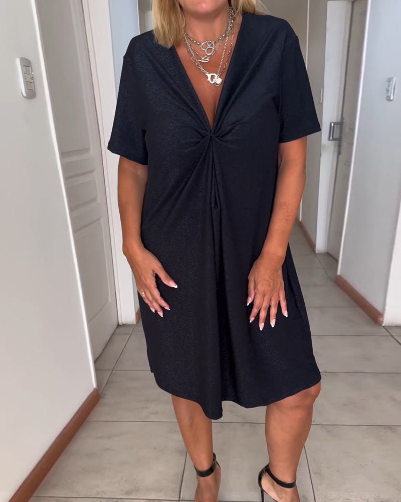 Elessa | Elegantes Twist - Kleid mit V - Ausschnitt - Anmutiger Stil, müheloses Selbstbewusstsein - Livezo