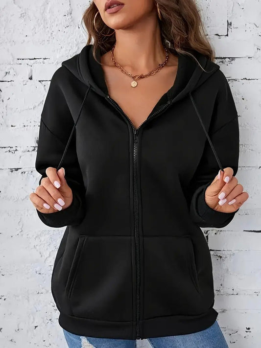 Eliana - Damen - Kapuzenpulli mit Kordelzug, Fleece - gefüttert, Kapuzenpulli mit dickem Reißverschluss - Livezo