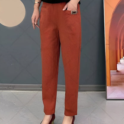 Ellen - Elastische Baumwollhose mit Taille für Frauen - Livezo