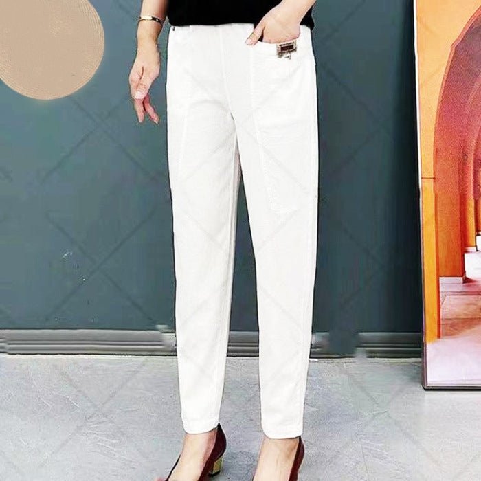 Ellen - Elastische Baumwollhose mit Taille für Frauen - Livezo