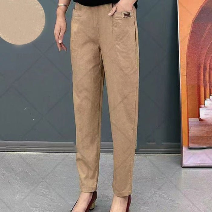 Ellen - Elastische Baumwollhose mit Taille für Frauen - Livezo
