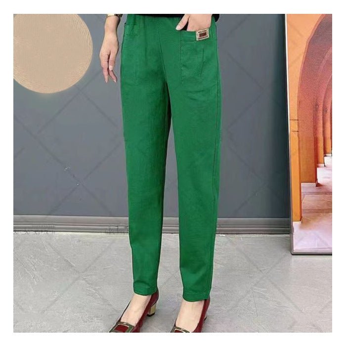 Ellen - Elastische Baumwollhose mit Taille für Frauen - Livezo