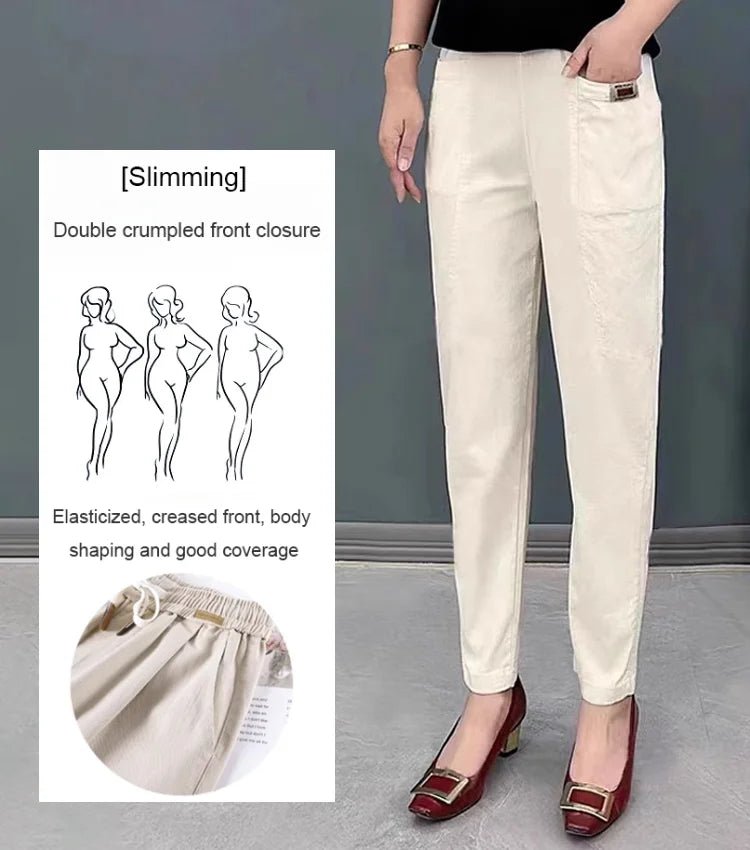 Ellen - Elastische Baumwollhose mit Taille für Frauen - Livezo