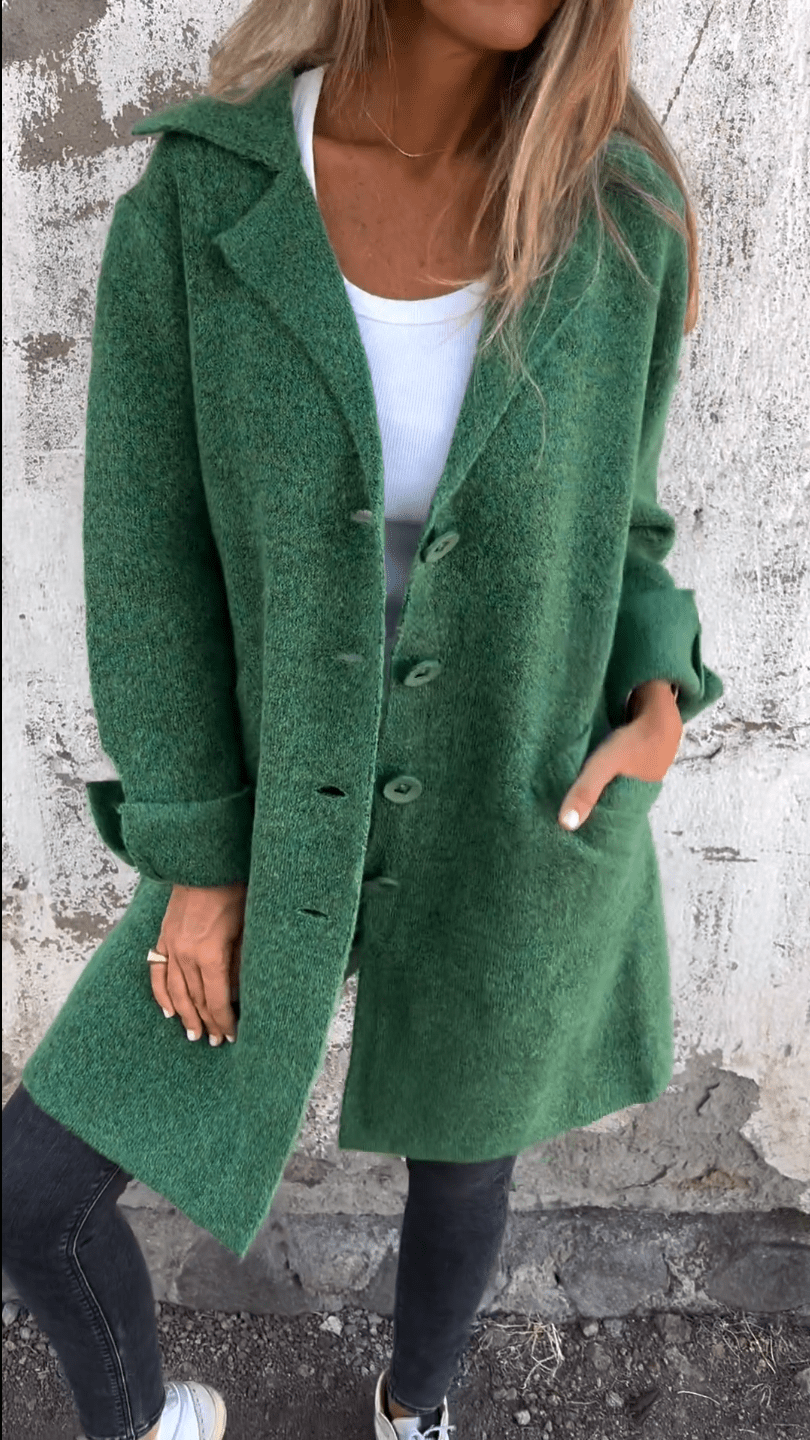 Emmi - Lässiger langer Mantel mit Revers - Livezo