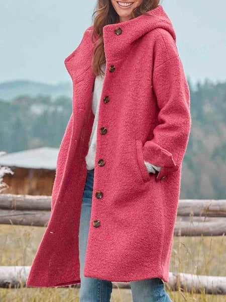 Verena - Damen Herbst Winter Warm Wind Jacke Plain Pea mit Taschen Stylish Jacke