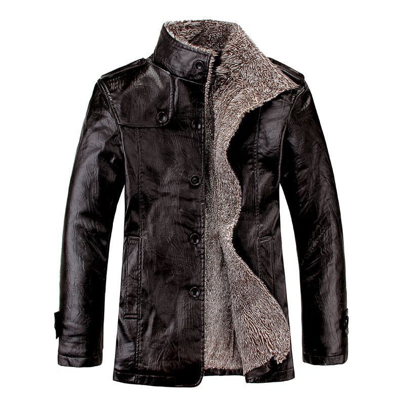 Faux Leather Jacket with Warm Fleece Lining - Harren Cole