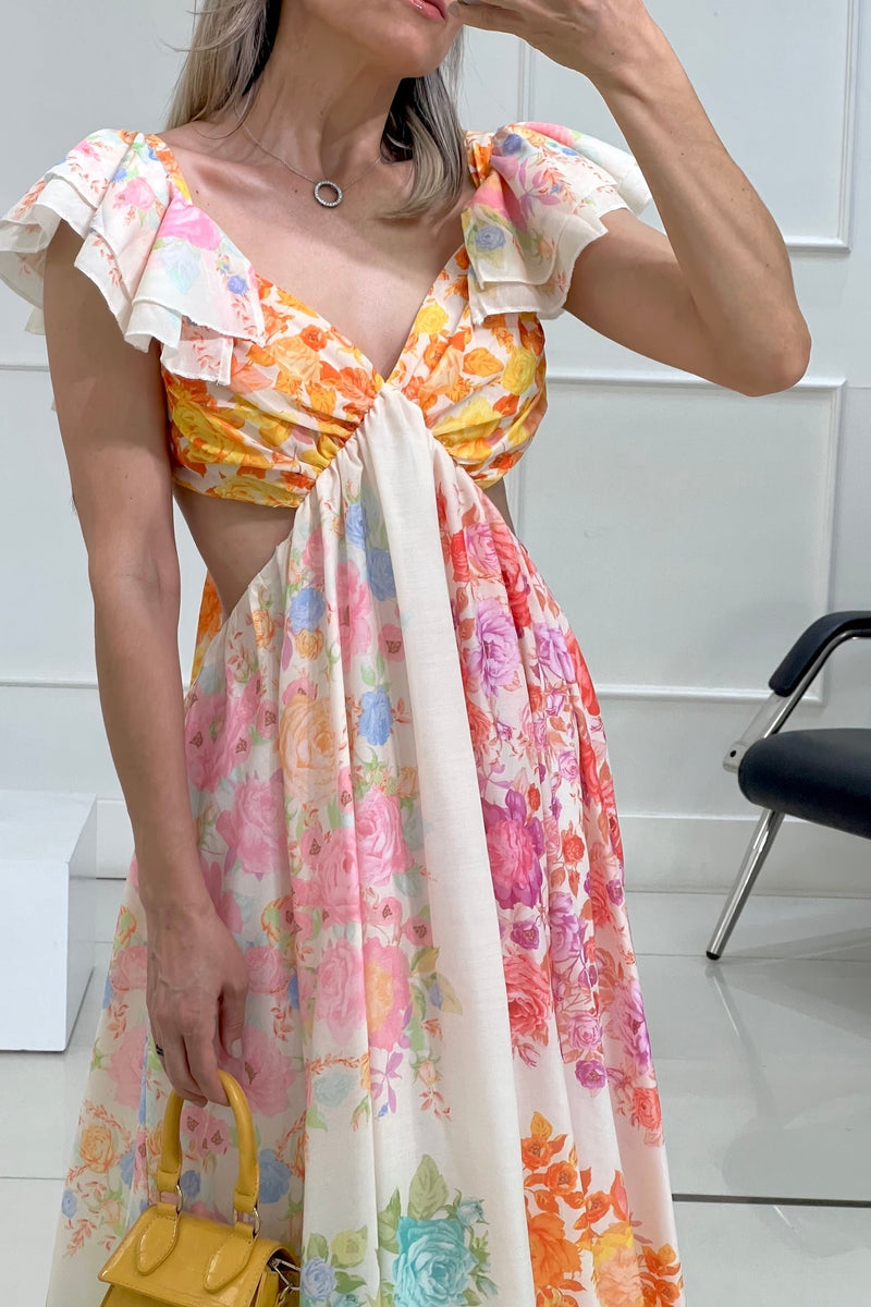 Linne – Sommerkleid mit Blumenmuster