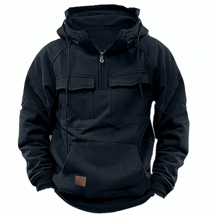 Felix - Herren Lässiger Kapuzenpullover mit Viertelreißverschluss [Letzter Tag Rabatt] - Livezo