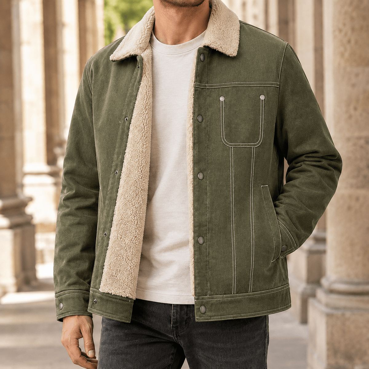 Fleece Lined Woven Jacket - Harren Cole