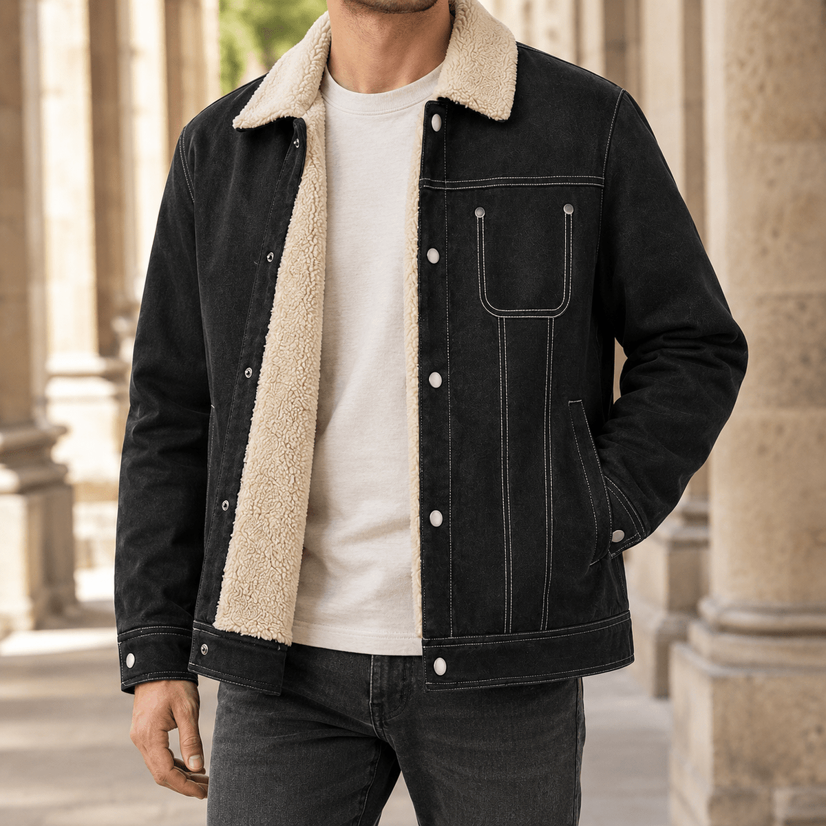 Fleece Lined Woven Jacket - Harren Cole