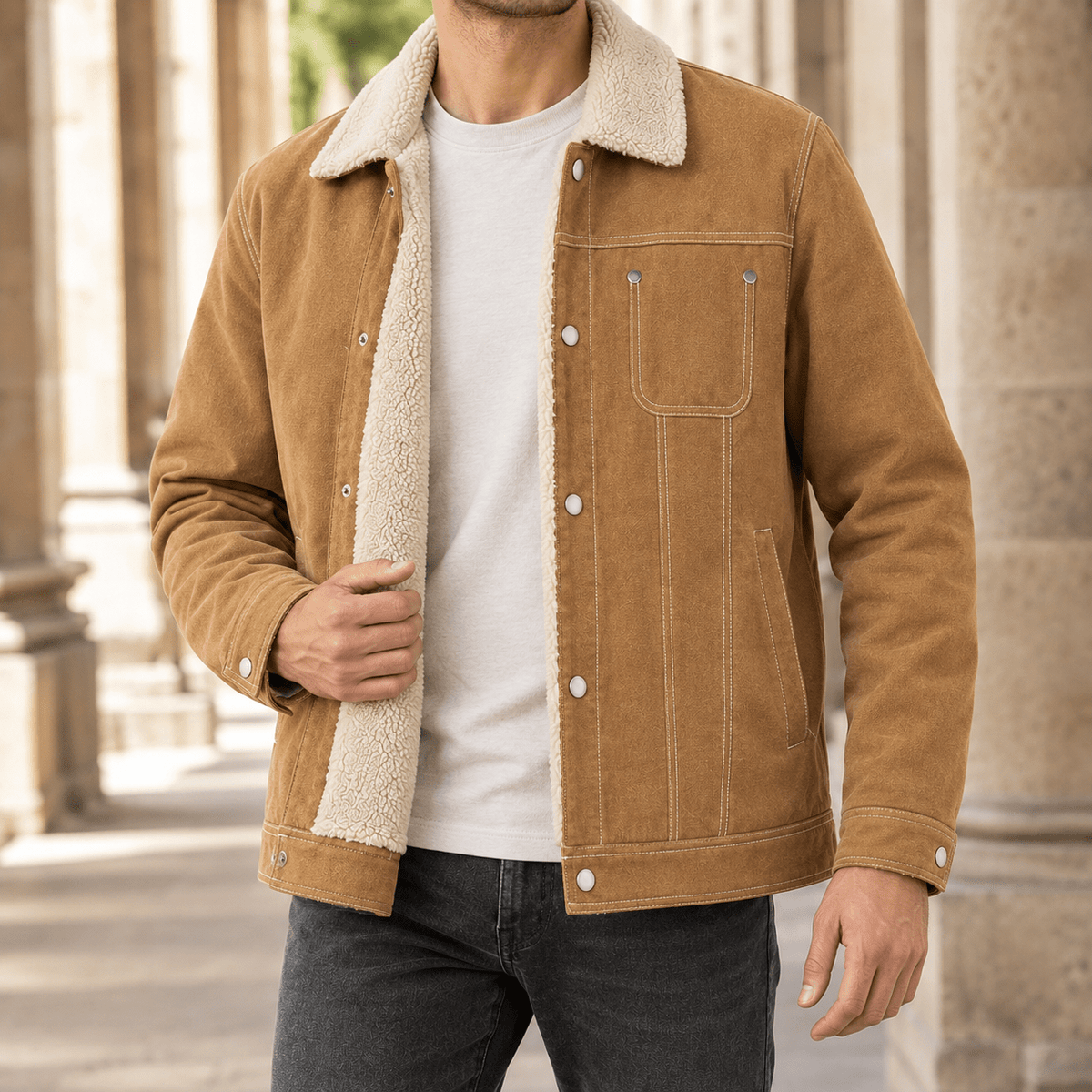 Fleece Lined Woven Jacket - Harren Cole