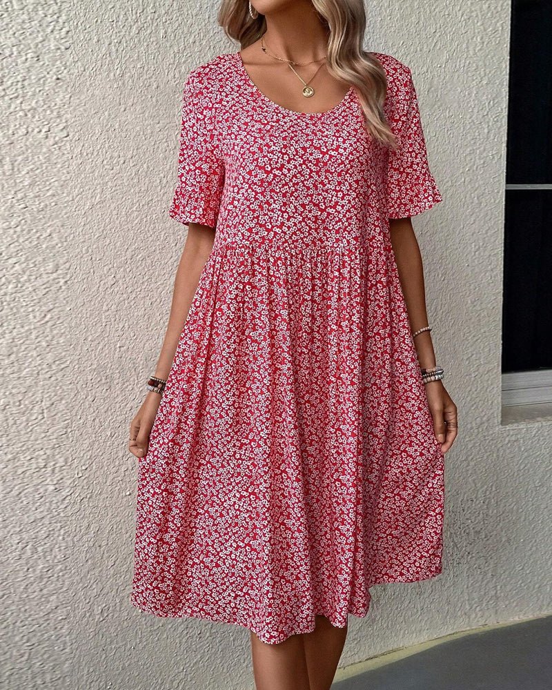 Fleur - Floral Midi Dress - Mühelose Eleganz in jeder Blüte. - Livezo