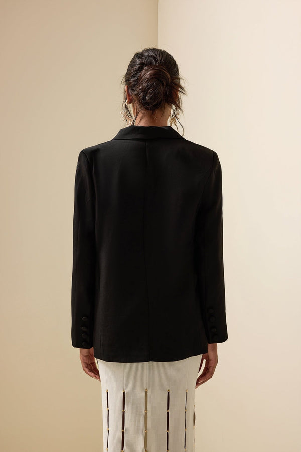 Floral Kontrast Langarm Blazer Jacke - Livezo