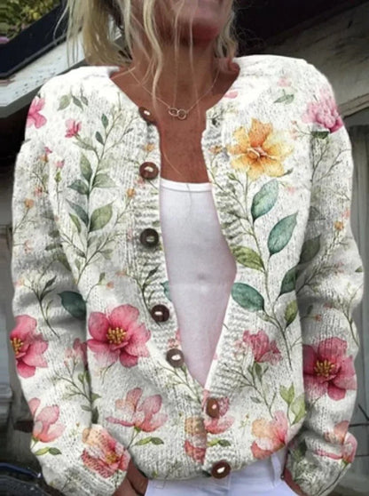 Floral Print Cardigan - Zeitloser Stil, perfekt für jede Saison - Livezo