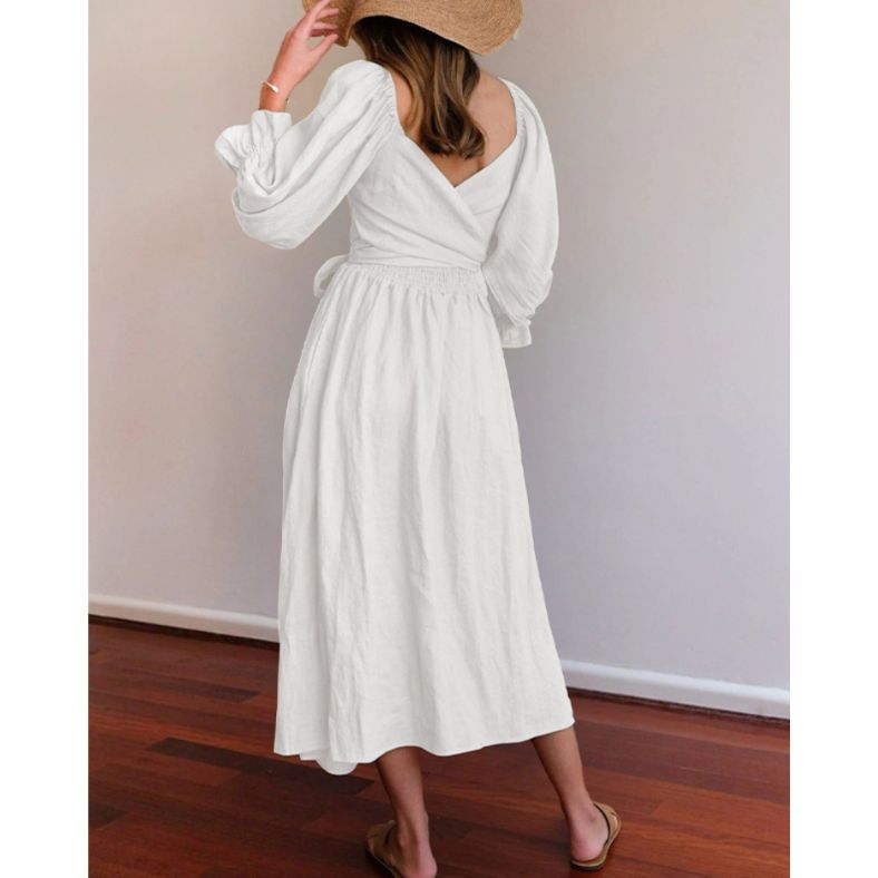 Französisches Kleid mit Rüschärmeln - Livezo
