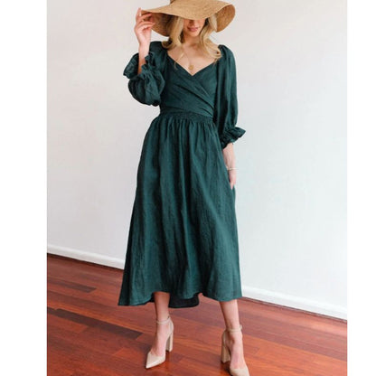 Französisches Kleid mit Rüschärmeln - Livezo
