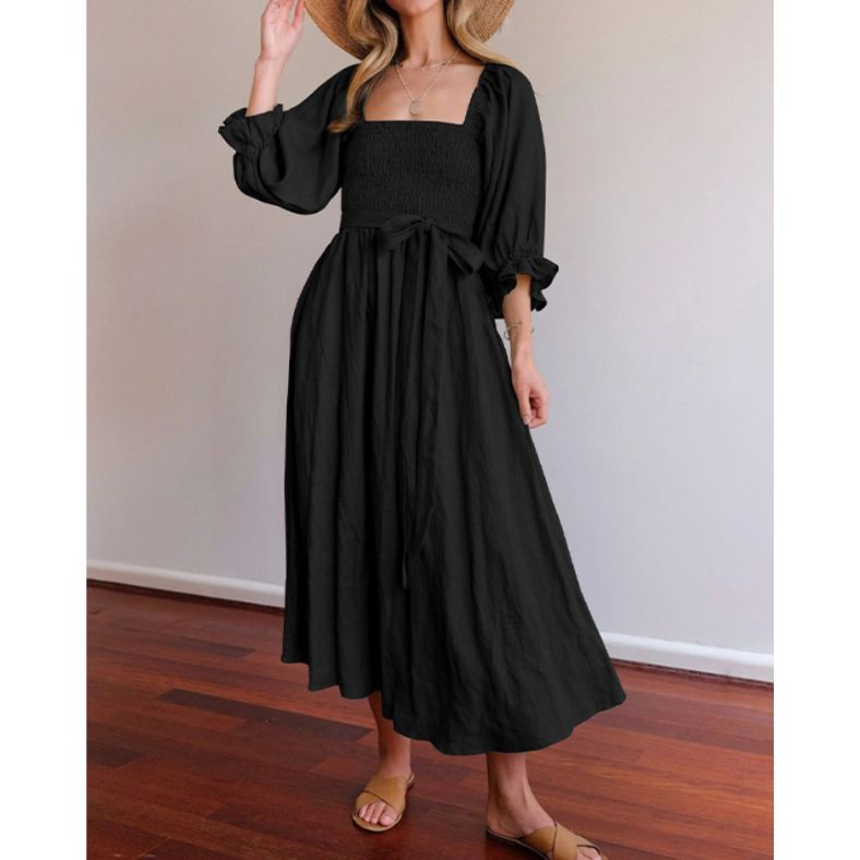 Französisches Kleid mit Rüschärmeln - Livezo