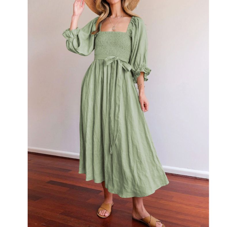 Französisches Kleid mit Rüschärmeln - Livezo