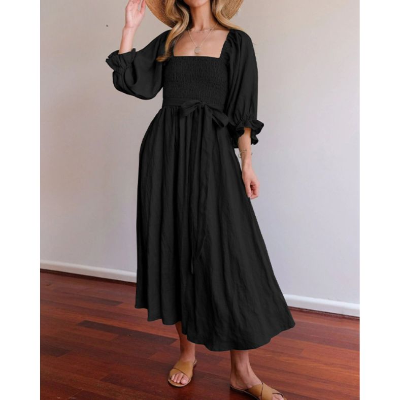 Französisches Kleid mit Rüschärmeln - Livezo