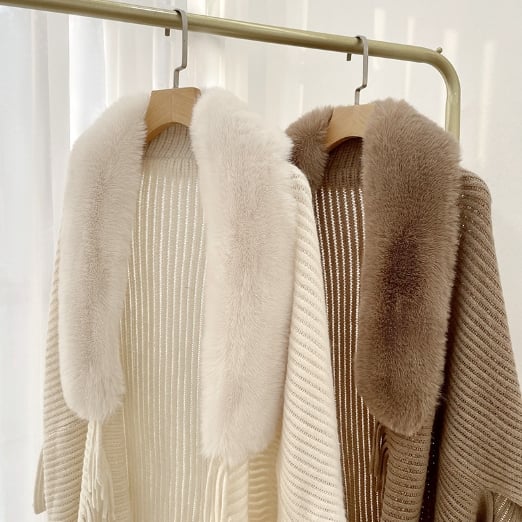 Fur Collar Shawl - Gemütliche Wärme, eleganter Stil - Livezo