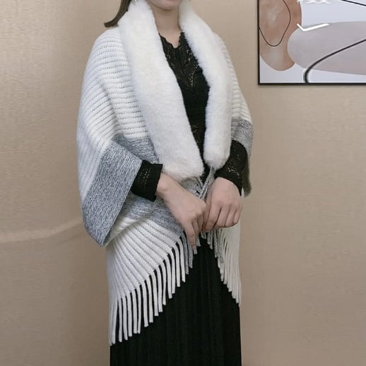 Fur Collar Shawl - Gemütliche Wärme, eleganter Stil - Livezo