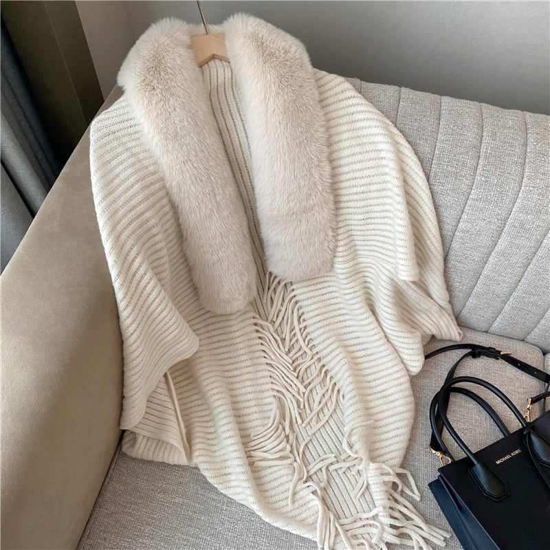 Fur Collar Shawl - Gemütliche Wärme, eleganter Stil - Livezo