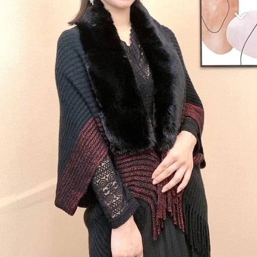 Fur Collar Shawl - Gemütliche Wärme, eleganter Stil - Livezo