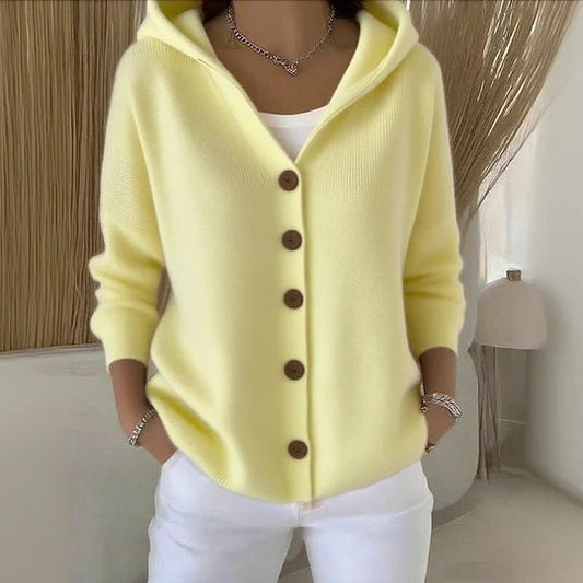 Gemütliche Damen Baumwoll - Cardigan mit langen Ärmeln - Livezo