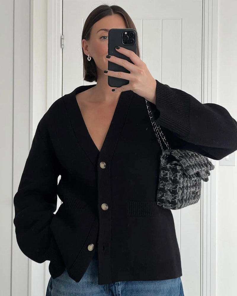 Gemütliche klassische Strickjacke für Damen - Livezo