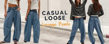 Gemütliche Lounge - Sweatpants mit weitem Bein und Taschen - Livezo