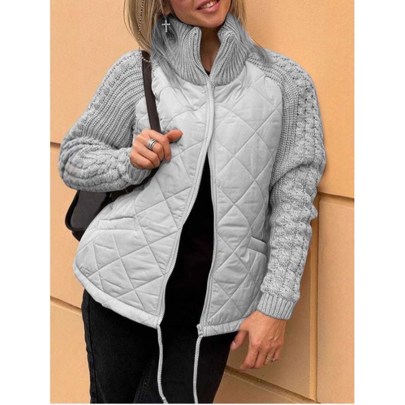 Gemütliche Steppjacke mit Strickärmeln für Damen - Livezo