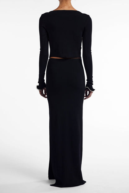 Gemütliche Strickjacke mit Rüschen und Bindeband vorne - Livezo