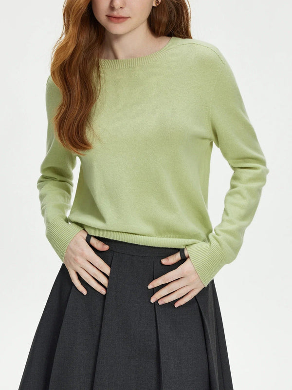 Gemütlicher 100% Wollpullover mit nahtlosem Rundhalsausschnitt - Livezo