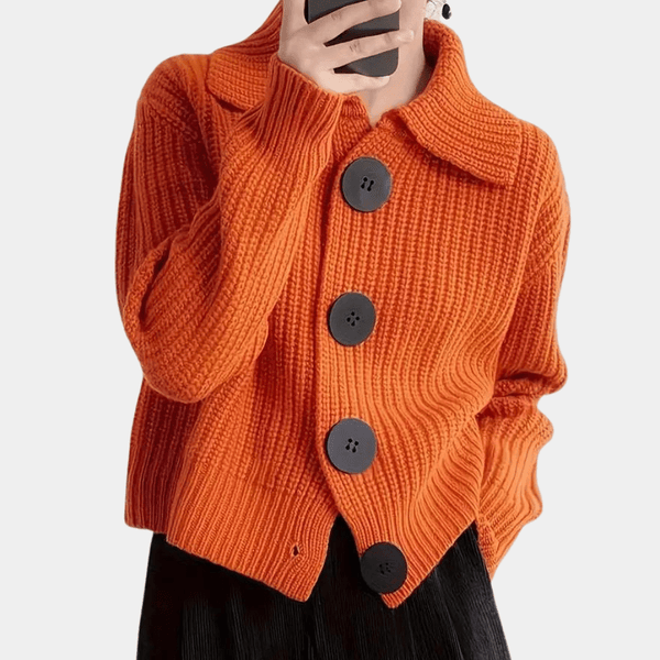 Gemütlicher eleganter Cardigan mit großen Knöpfen für Herbst und Winter - Livezo