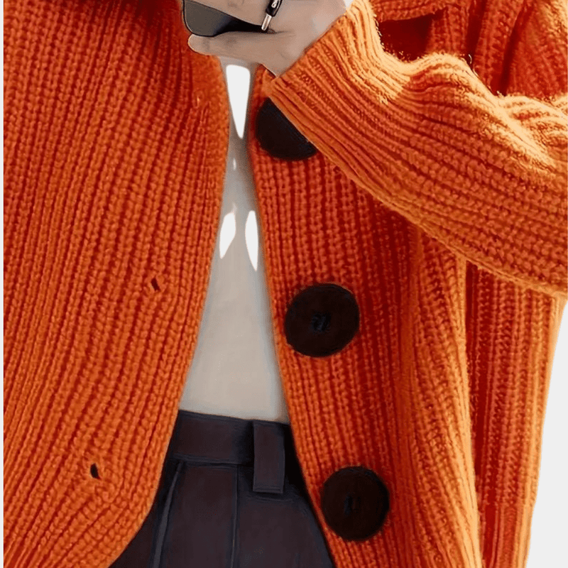 Gemütlicher eleganter Cardigan mit großen Knöpfen für Herbst und Winter - Livezo