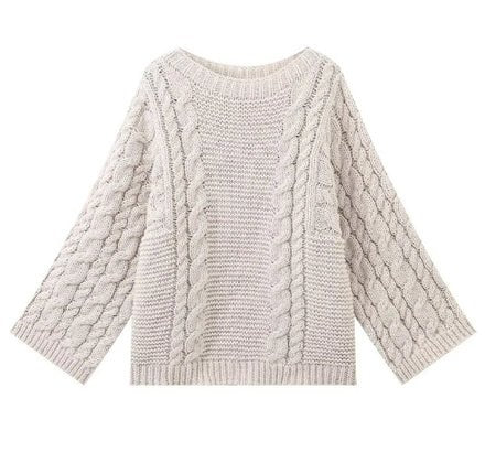 Gemütlicher Grobstrick Pullover mit hohem Kragen und übergroßer Passform - Livezo