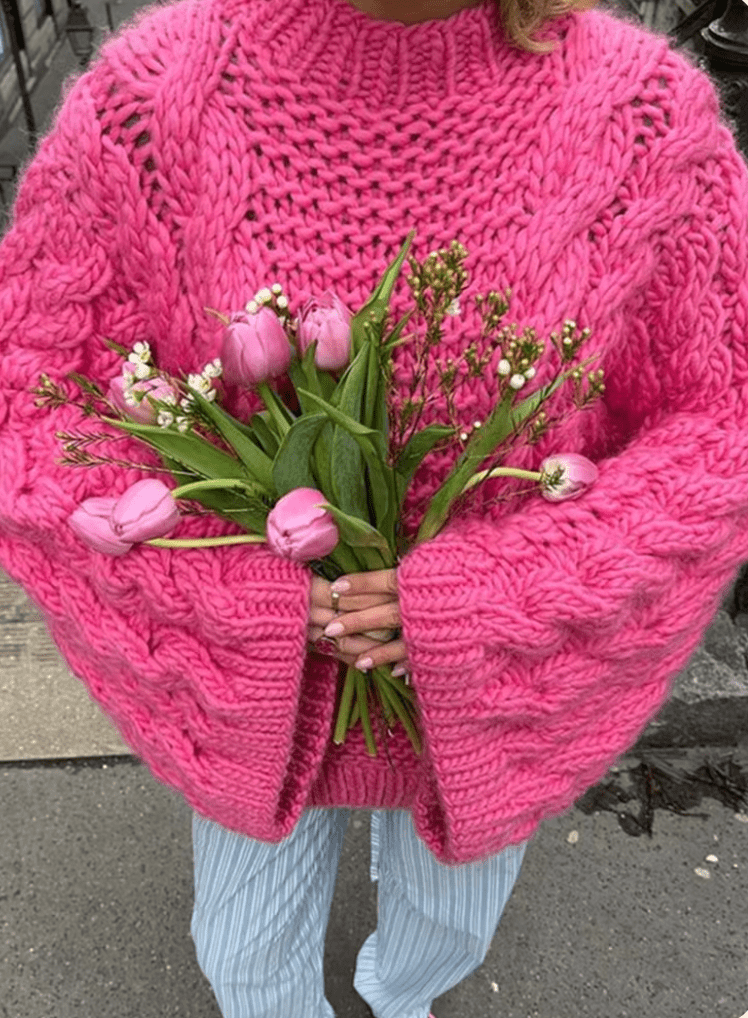 Gemütlicher Grobstrick Pullover mit hohem Kragen und übergroßer Passform - Livezo