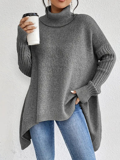 Gemütlicher langer Rollkragenpullover für den täglichen Komfort - Livezo